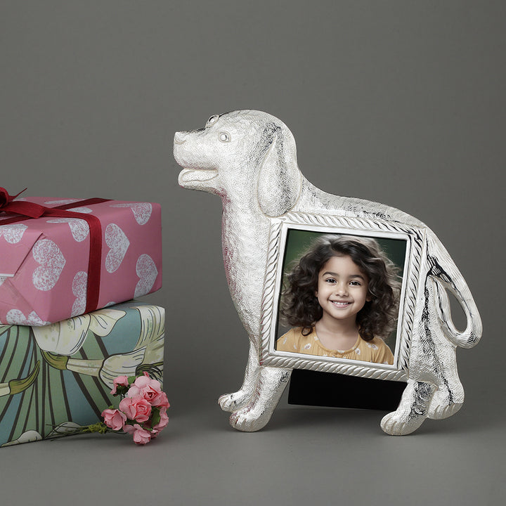 Silver-Plated Dog-Shaped Photo Frame