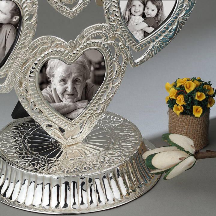 Silver-Plated Heart Collage Photo Frame – A Multifunctional Masterpiece