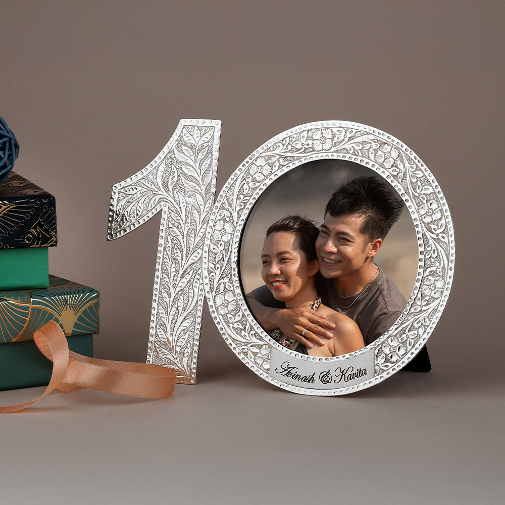 10th Anniversary Silver-Plated Photo Frame – Code Silver
