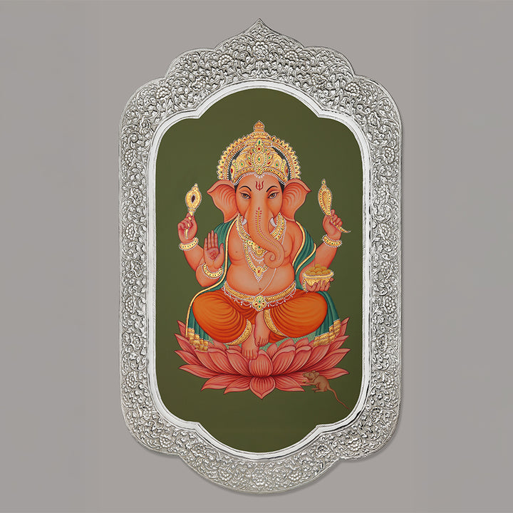 SILVER PLATED GANESHA PHOTO FRAME
