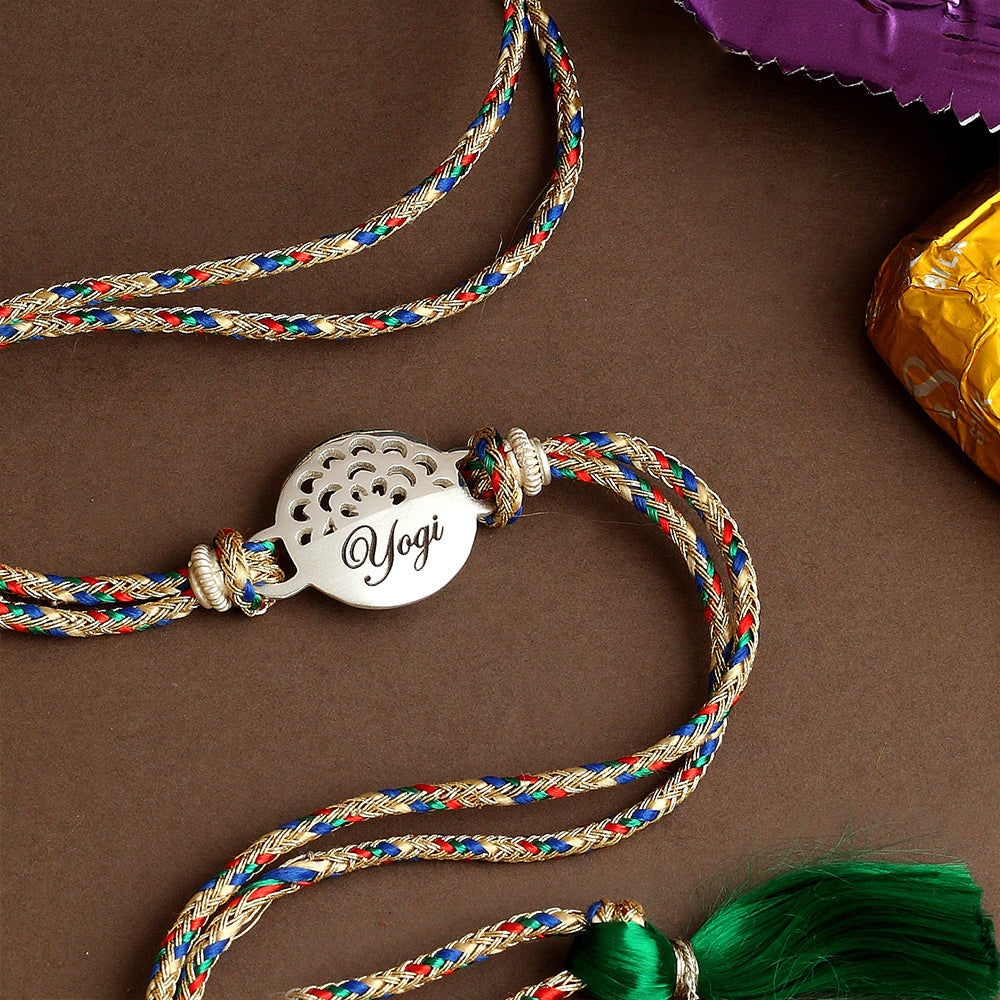 SILVER PLATED CUSTOMISED RAKHI