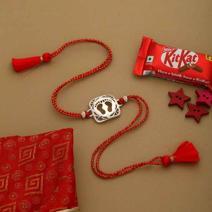 SILVER PLATED CHARAN RAKHI