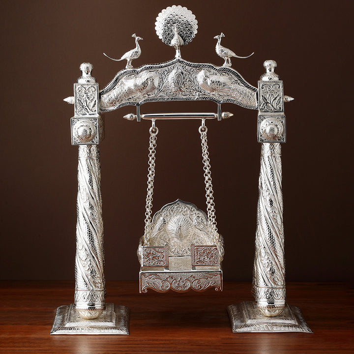 SILVER PLATED DECORATED JHOOLA