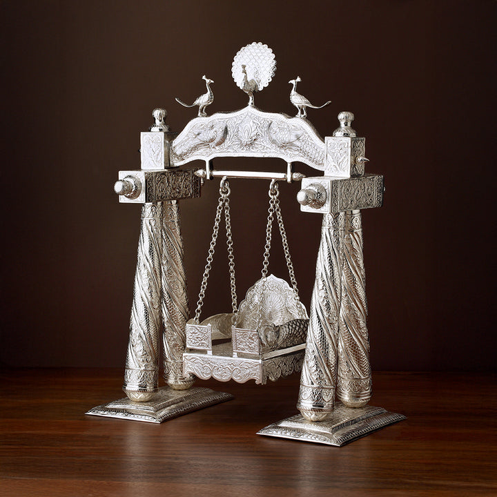SILVER PLATED DECORATED JHOOLA