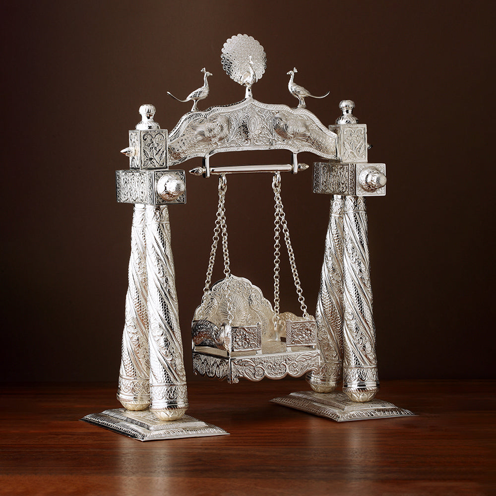 SILVER PLATED DECORATED JHOOLA