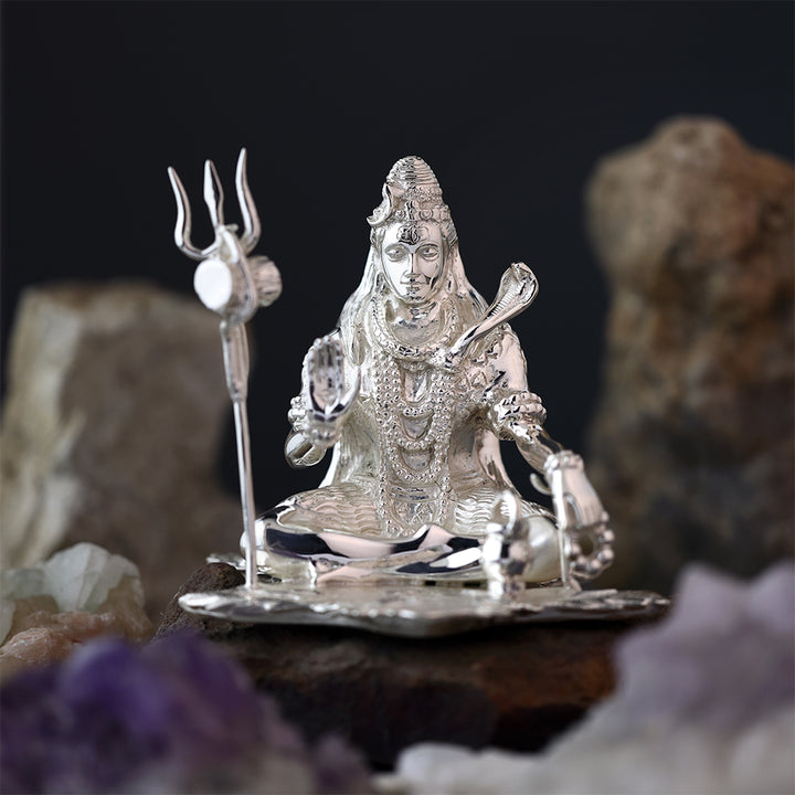 Silver-Plated Lord Shiva Idol