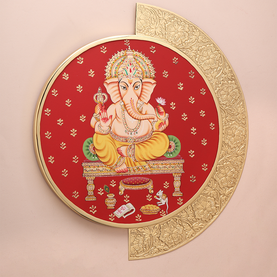 Ganesha with Brass Photo Frame