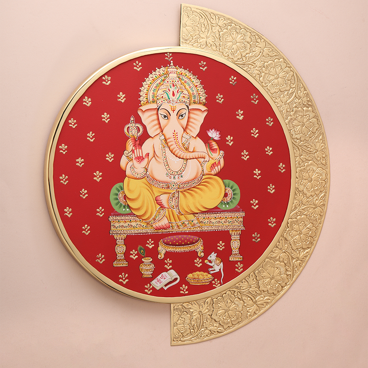 Ganesha with Brass Photo Frame