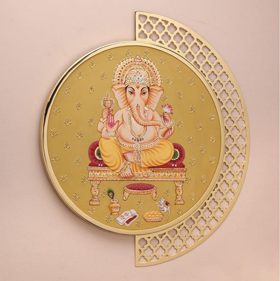 Siddhivinayak Jali Brass Photo Frame