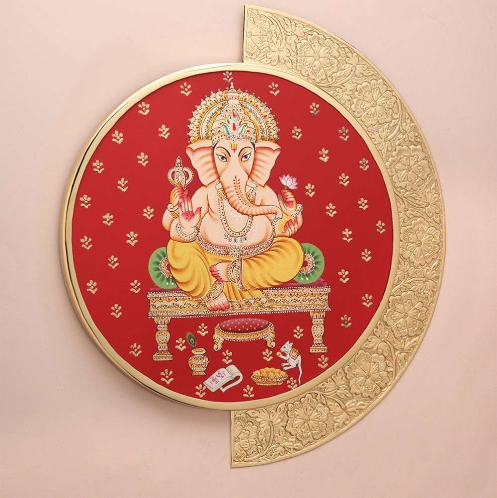 Ganesha with Brass Photo Frame