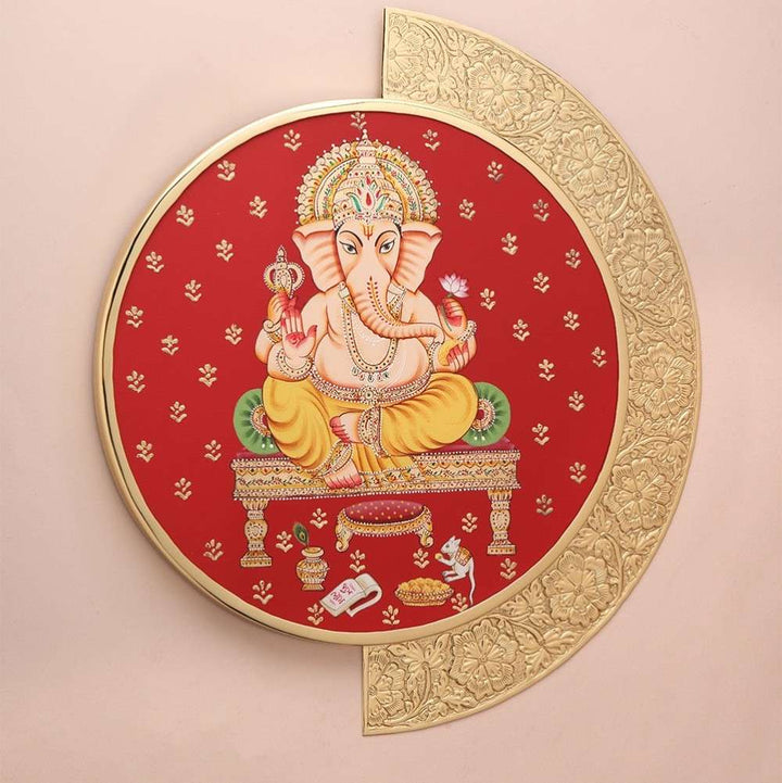 Ganesha with Brass Photo Frame