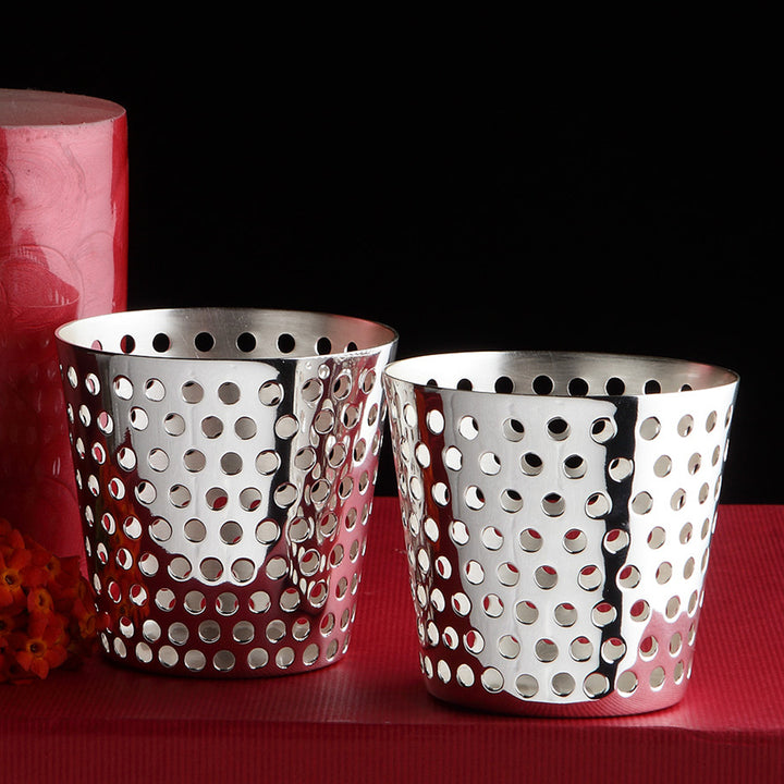 DECORATED TEA LIGHT HOLDER (SET OF 2)