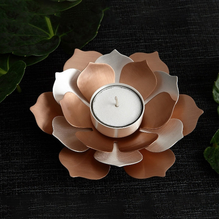 DUAL COLOR LOTUS TEA LIGHT HOLDER