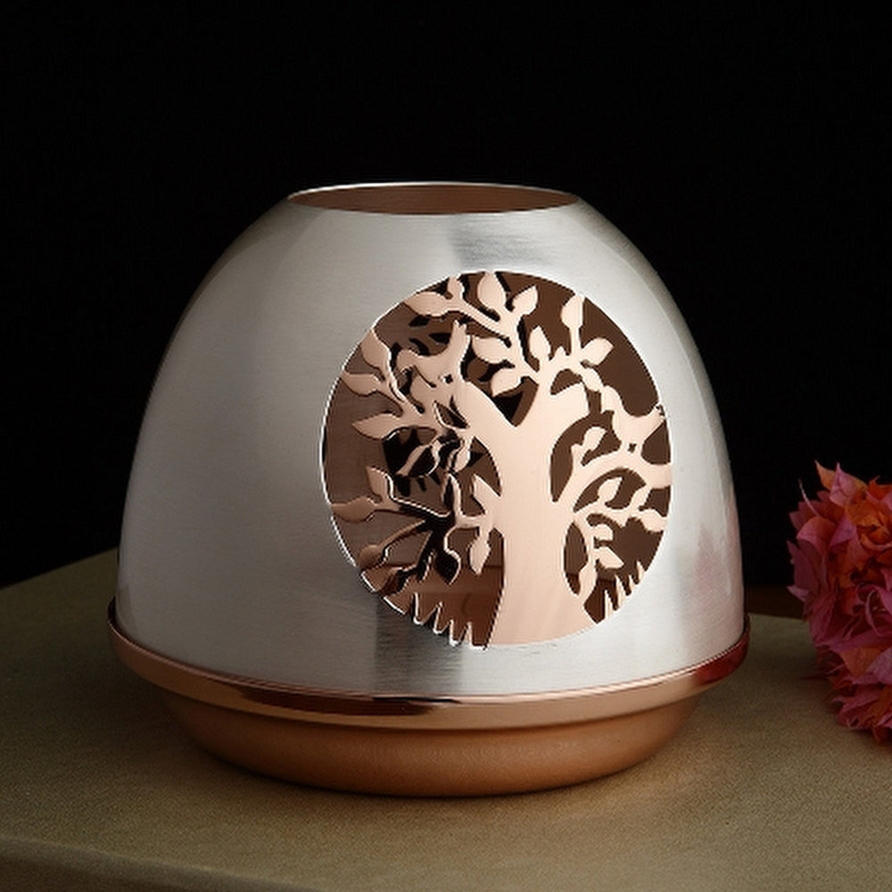 DUAL COLOR TREE TEA LIGHT HOLDER