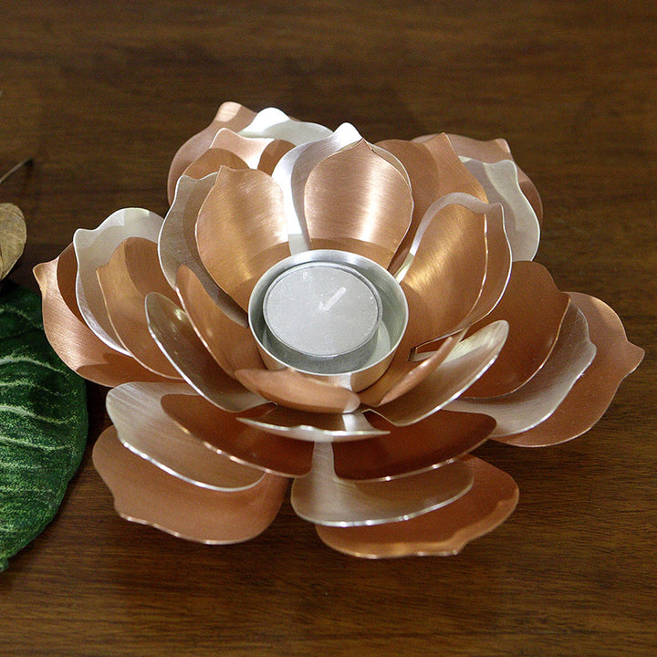 DUAL COLOR LOTUS TEA LIGHT HOLDER