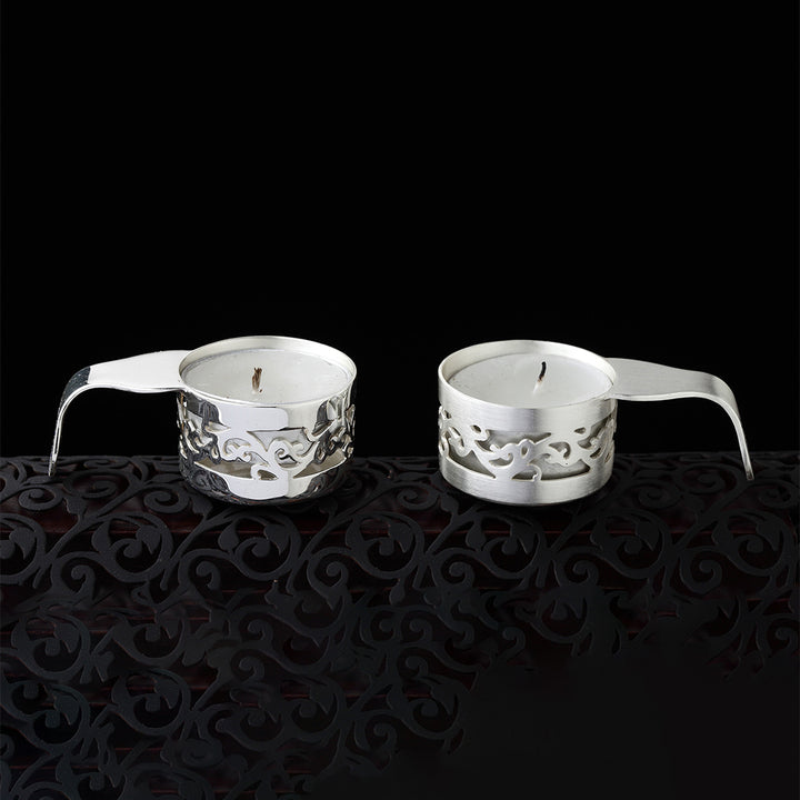DECORATED TEA LIGHT HOLDER (SET OF 2)