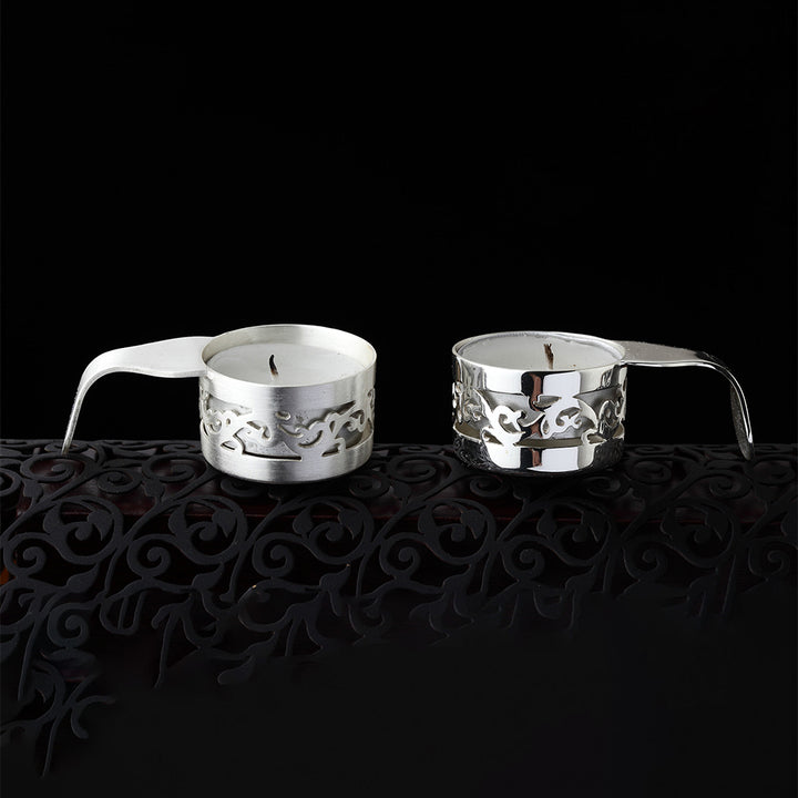 DECORATED TEA LIGHT HOLDER (SET OF 2)