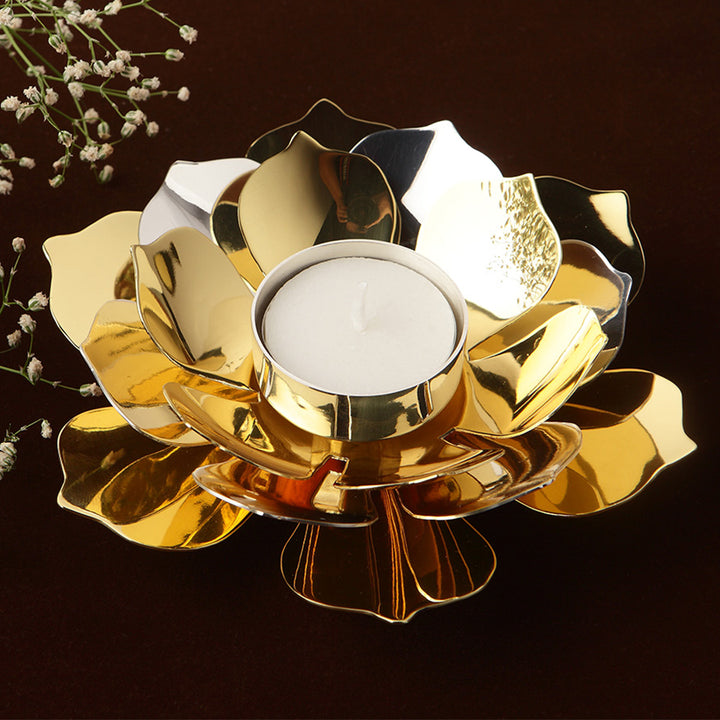 DUAL COLOR LOTUS TEA LIGHT HOLDER