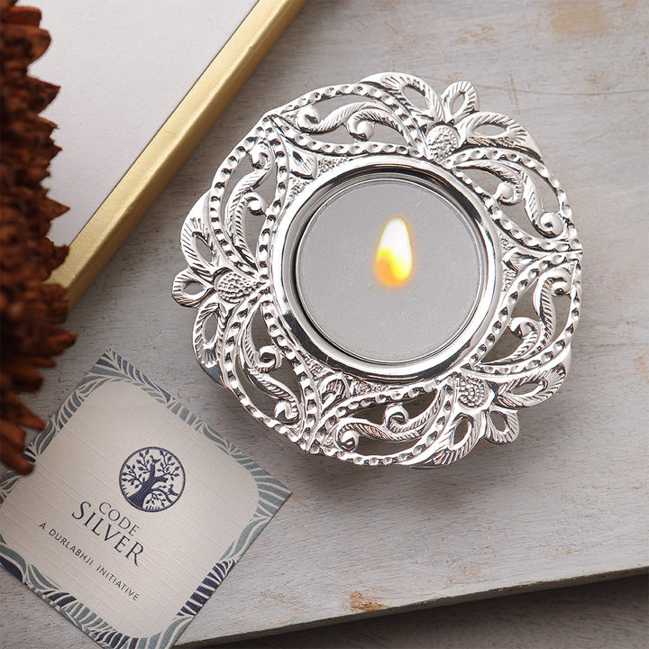 SILVER PLATED TEA LIGHT HOLDER