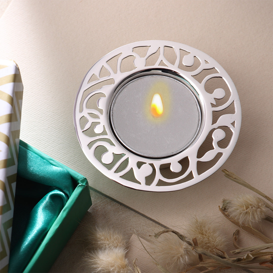 Silver Palted Tealight Holder