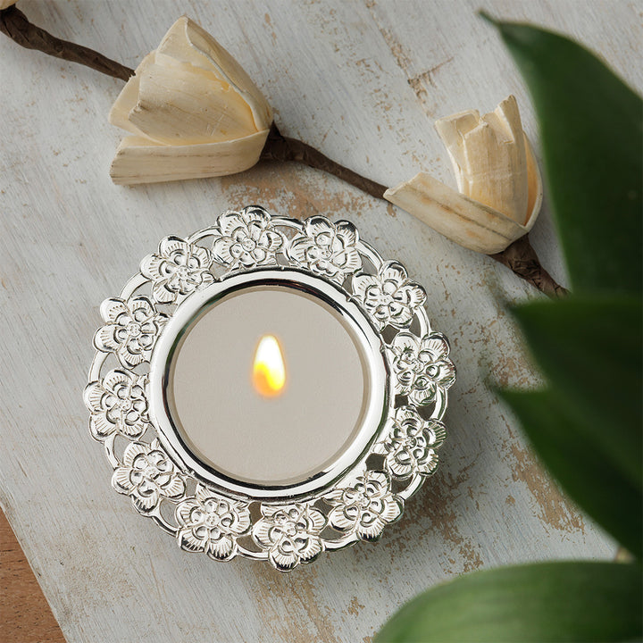 SILVER PLATED TEA LIGHT HOLDER