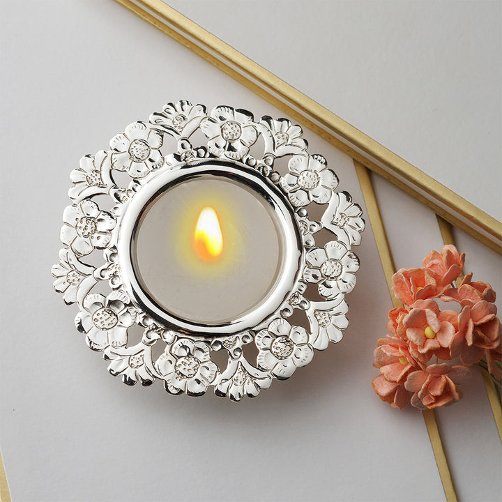 SILVER PLATED TEA LIGHT HOLDER