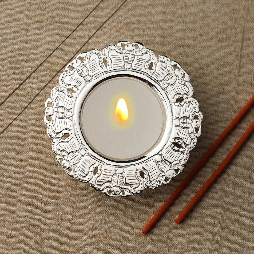 SILVER PLATED TEA LIGHT HOLDER