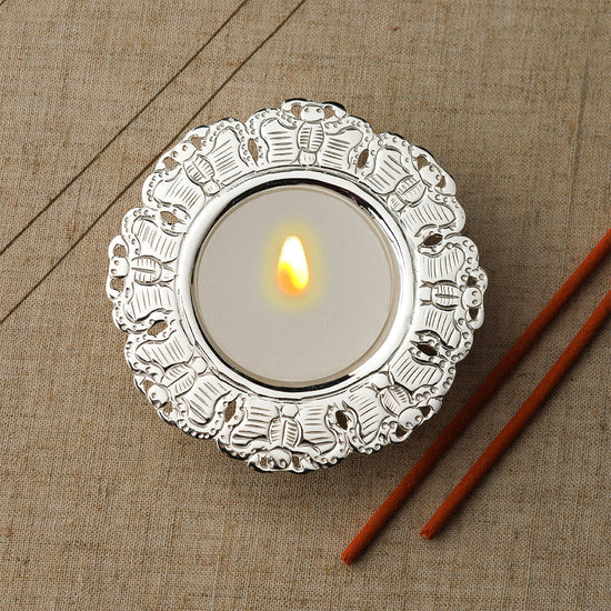 SILVER PLATED TEA LIGHT HOLDER