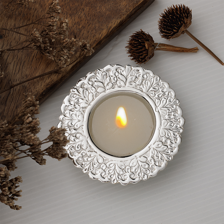 SILVER PLATED TEA LIGHT HOLDER