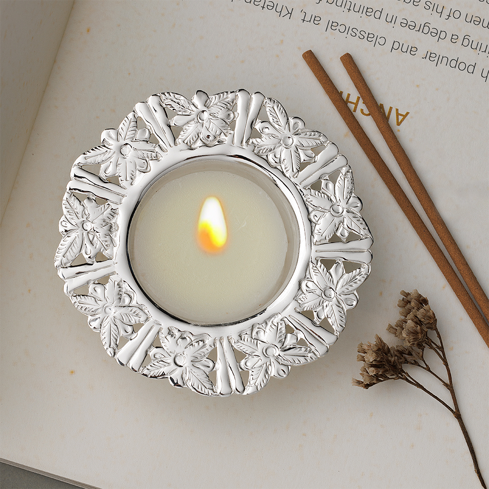 SILVER PLATED TEA LIGHT HOLDER