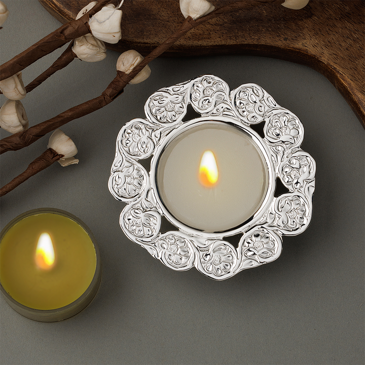 SILVER PLATED TEA LIGHT HOLDER