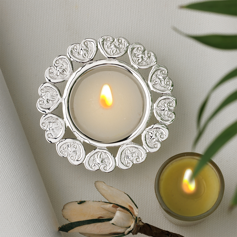 SILVER PLATED TEA LIGHT HOLDER