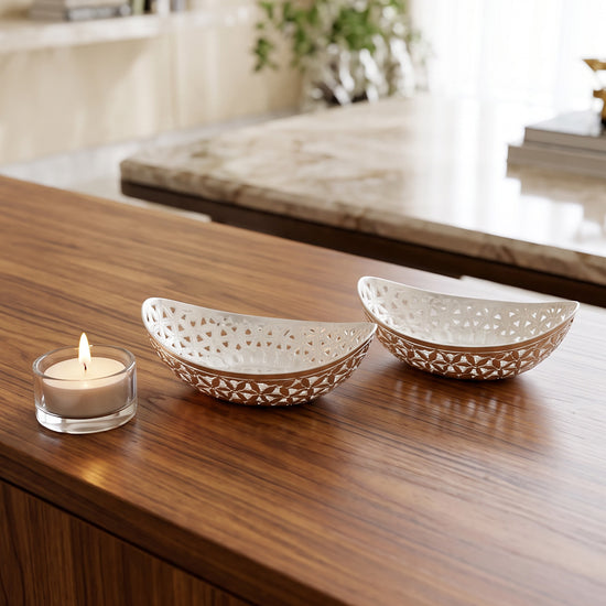 DECORATED TEA LIGHT HOLDER (SET OF 2)