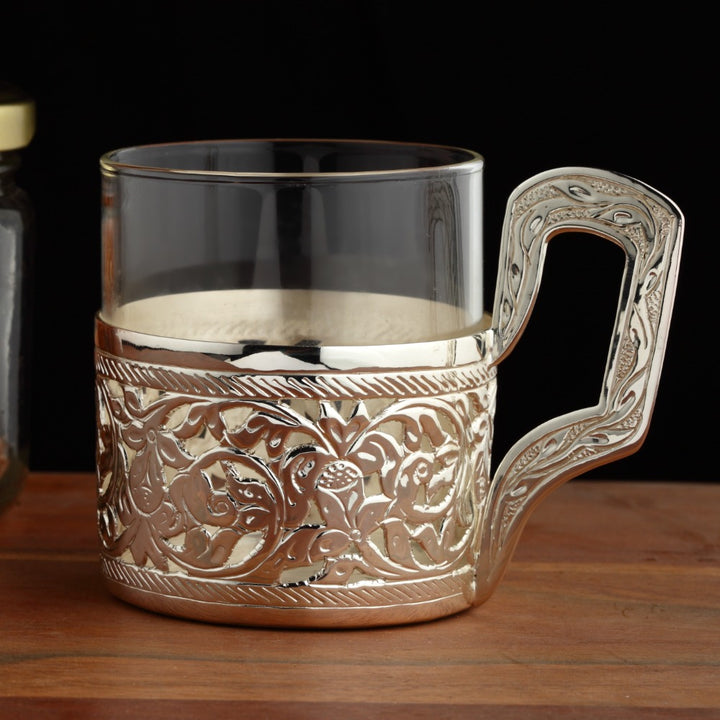 SILVER PLATED TEA GLASS HOLDER