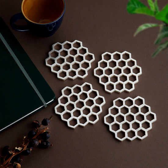 SILVER PLATED DESIGNED COASTERS
