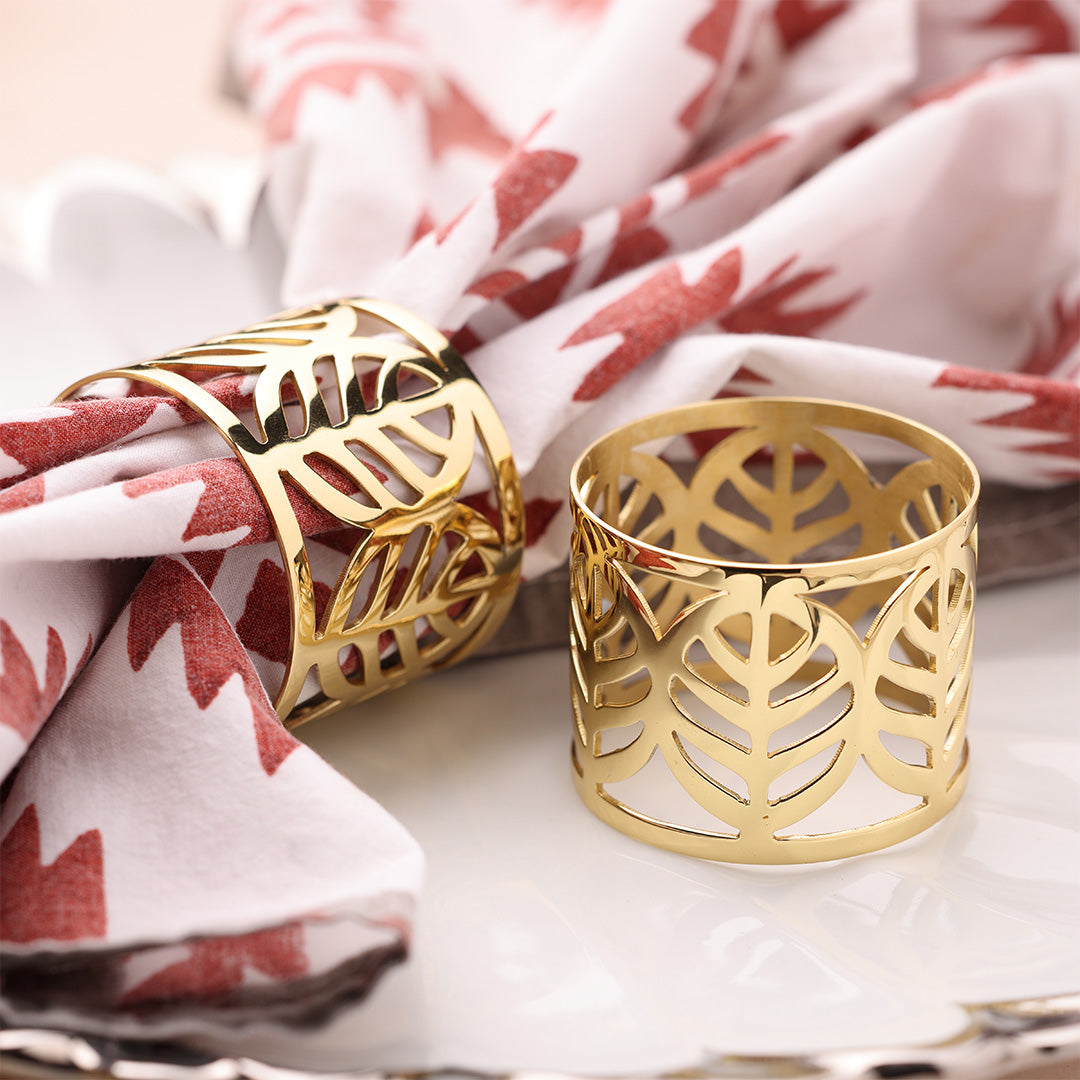 Leaf Motif Brass Napkin Ring