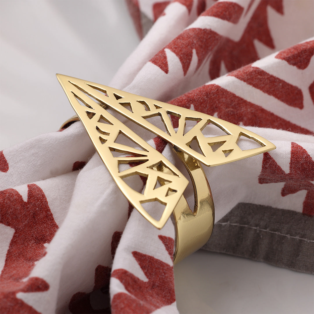 Modern Geometric Brass Napkin Ring