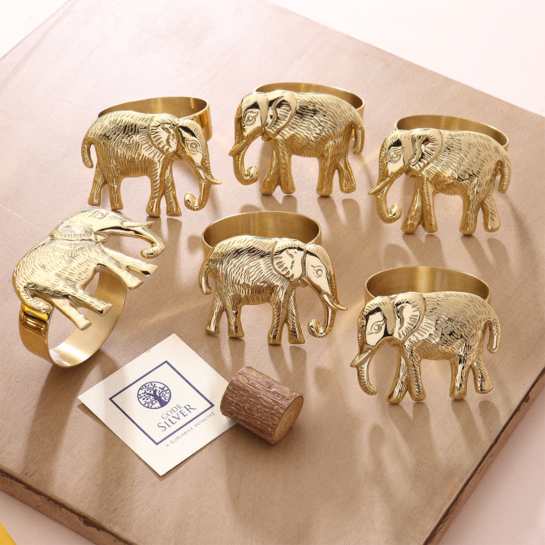 Royal Elephant Brass Napkin Holder