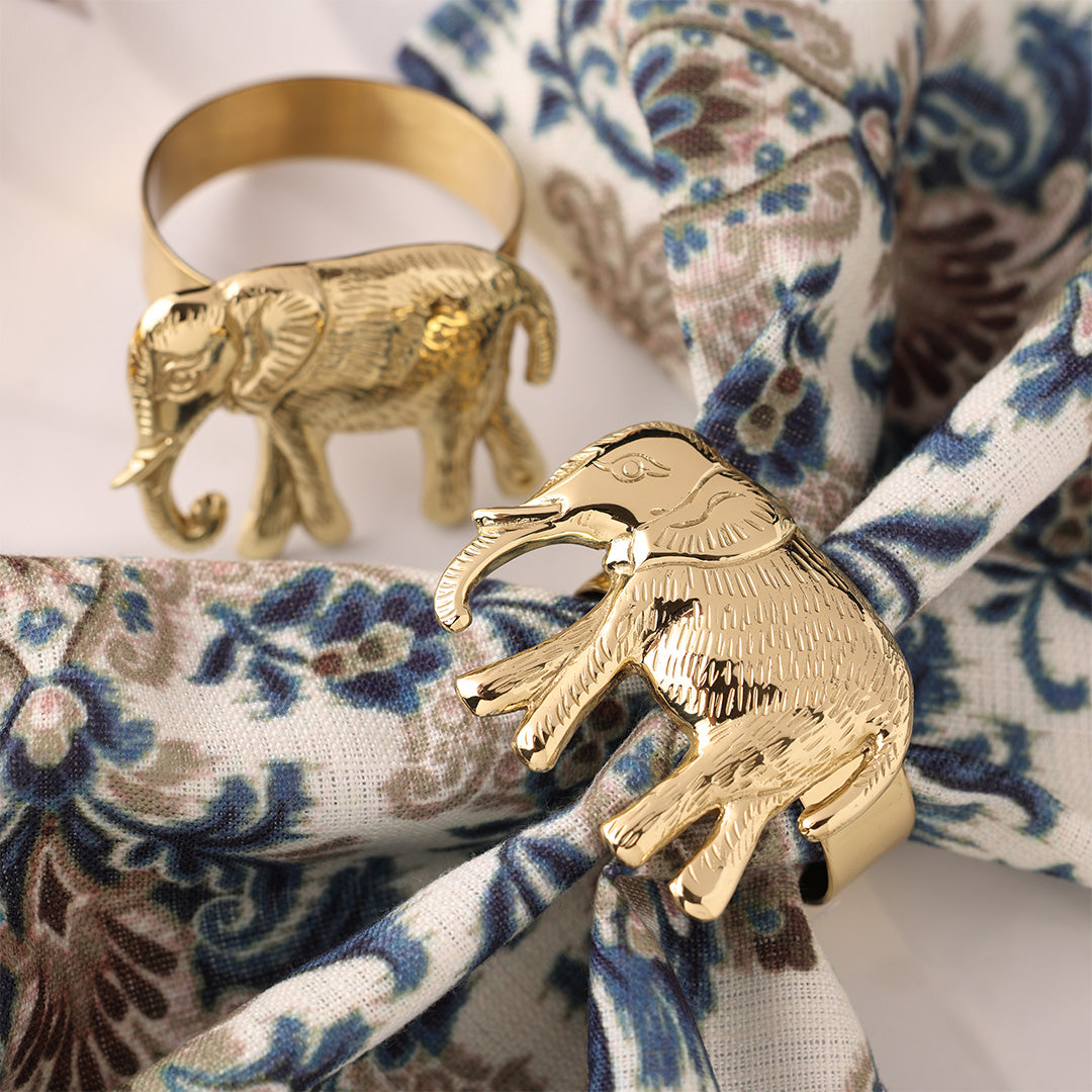 Royal Elephant Brass Napkin Holder