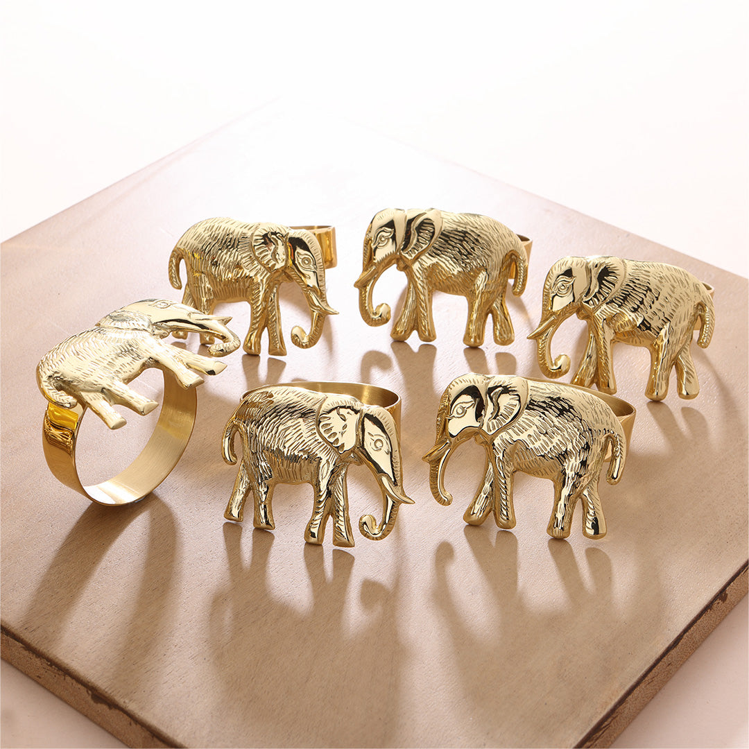 Royal Elephant Brass Napkin Holder