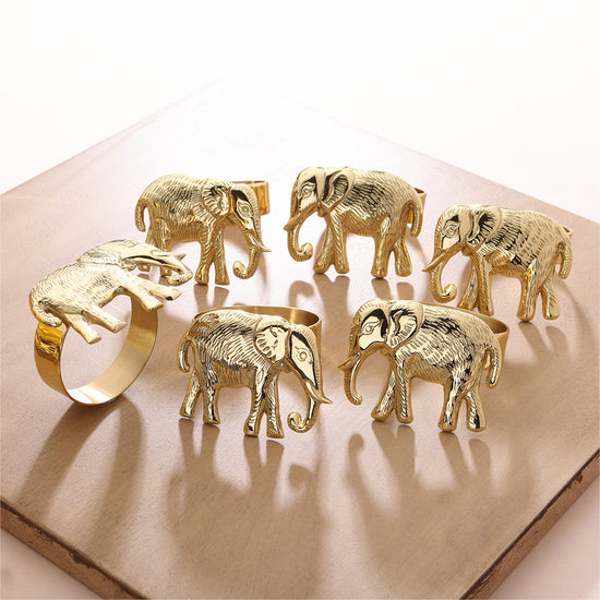 Royal Elephant Brass Napkin Holder