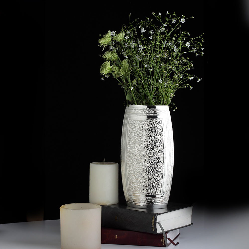 Vase Code Completely handcrafted, made in Brass, silver plated and lacquered ...