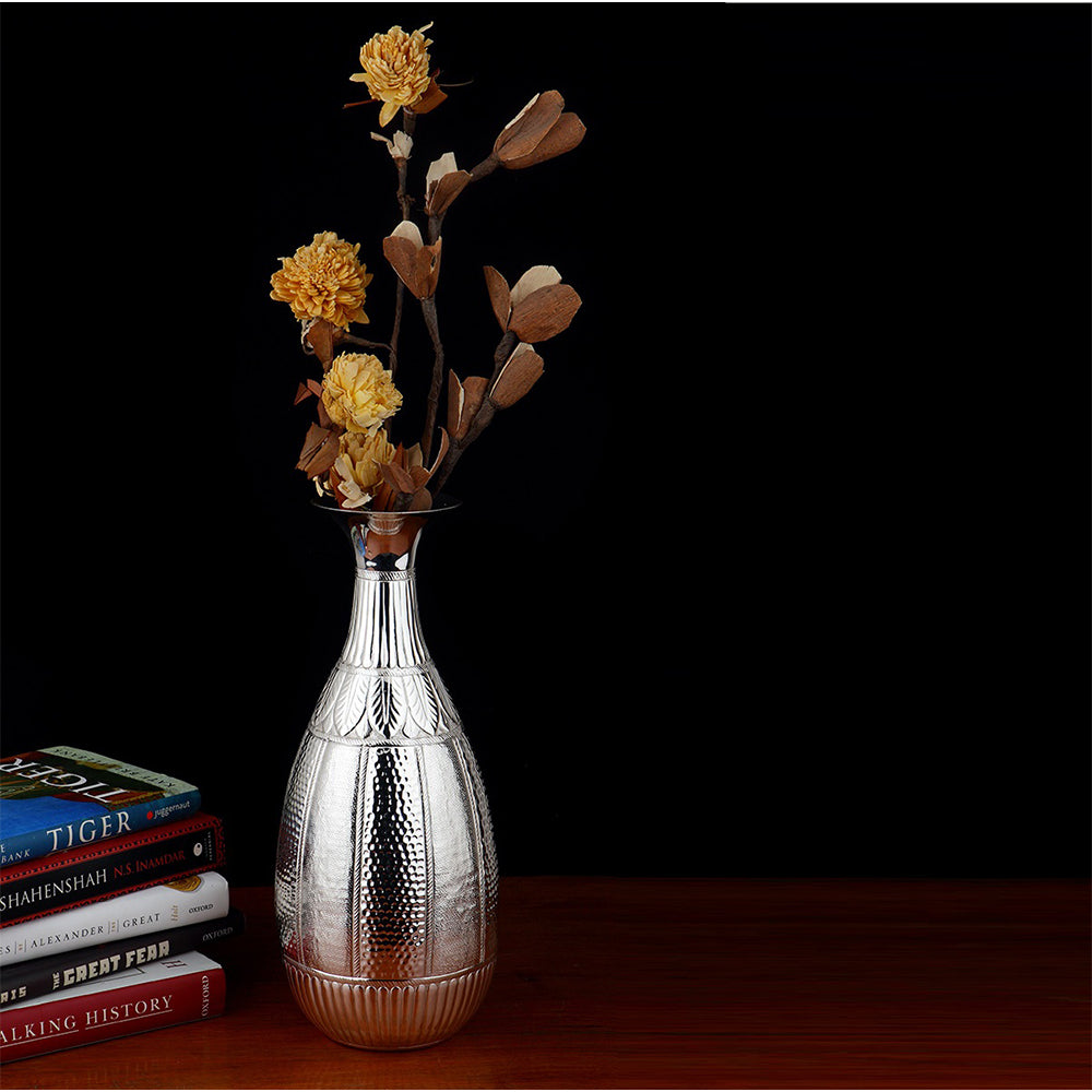 Vase Code Completely handcrafted, made in Brass, silver plated and lacquered ...