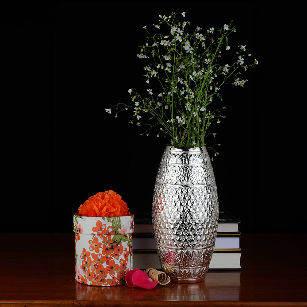 Vase Code Completely handcrafted, made in Brass, silver plated and lacquered ...
