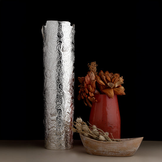 Vase Code Completely handcrafted, made in Brass, silver plated and lacquered ...