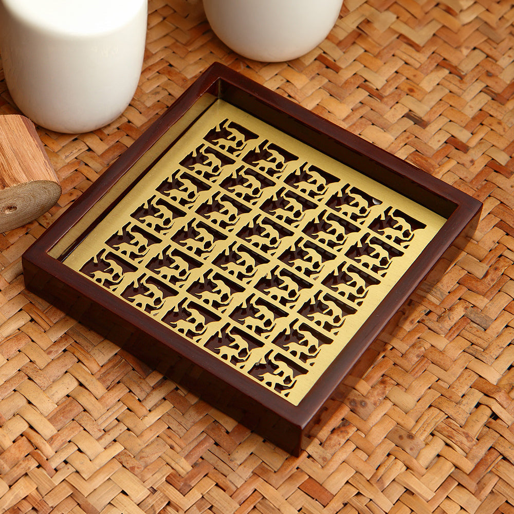 ELEPHANT CUB WOODEN COASTER