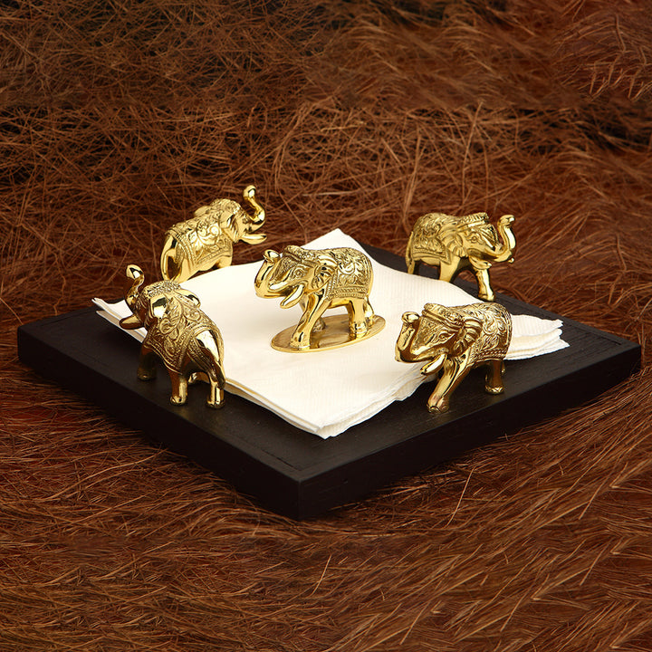ELEPHANT WOODEN TISSUE HOLDER