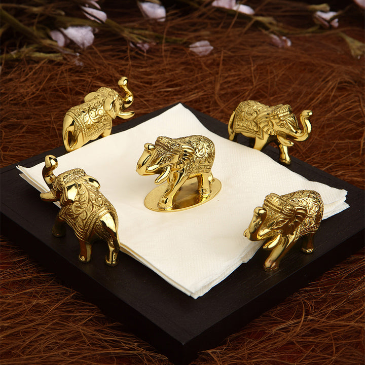ELEPHANT WOODEN TISSUE HOLDER