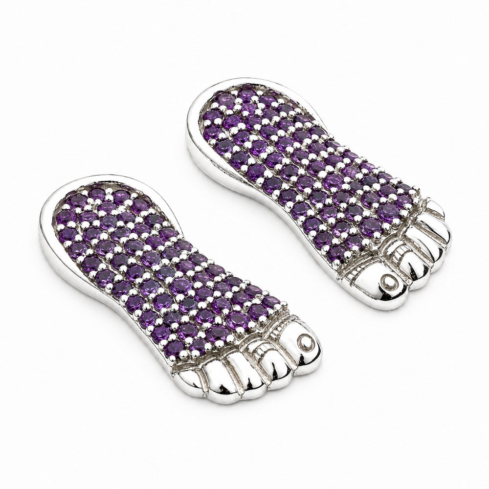 Laxmi Charans with Natural Amethyst