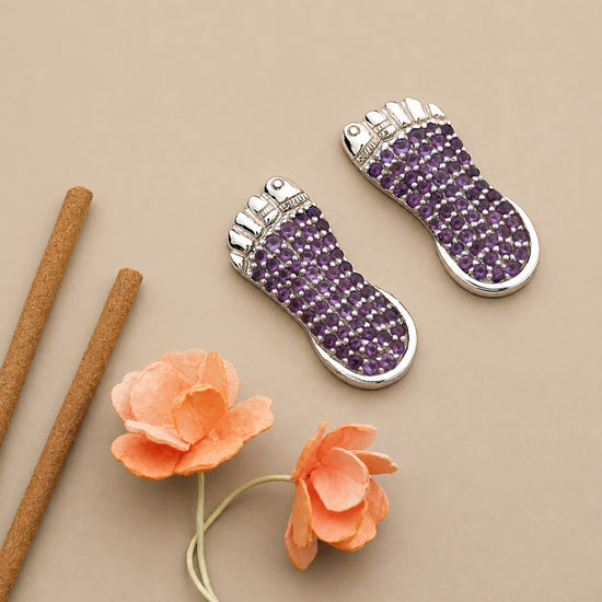 Laxmi Charans with Natural Amethyst